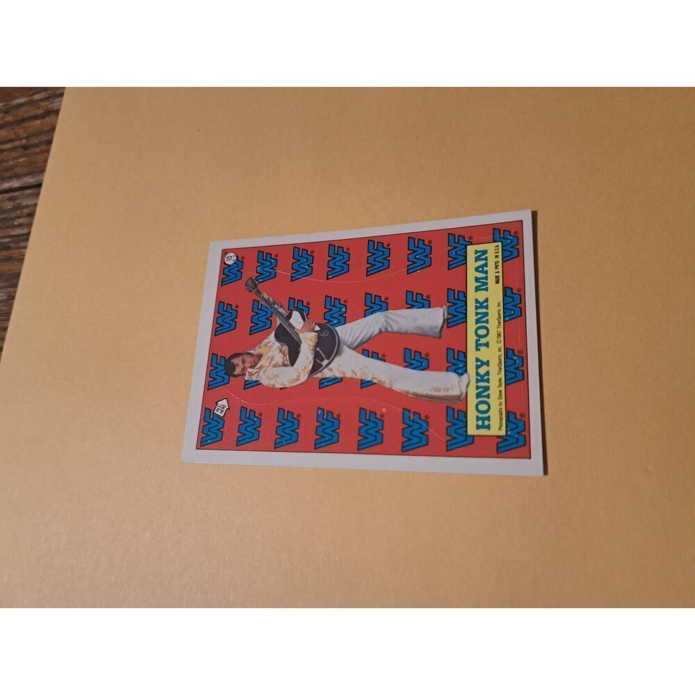 Vintage 1987 WWF Decal Sticker Puzzle Trading Card 10 Honky Tonk Man Titan Sport